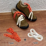Fashion Colorblock Lace Set: 80cm Dark Round And Beige Flat Shoelaces, Crafting Unique Sporty Shoe S