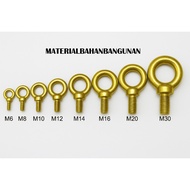 MATA Eye Bolt M14 Yellow Hanging Eye Bolt HOOK m 14 x 2.00 Ship Bolt