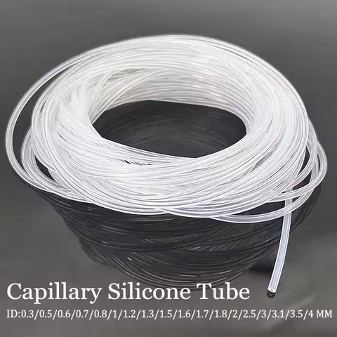 1/3/5/M Clear Capillary Silicone Tubing ID 0.3mm~4mm Heatproof Micro Hose Liquid Transfer in Lab Aqu