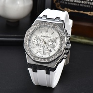 Audemars PIGUET AUDEMARS PIGUET Royal Oak Three Eyes Six Needles Stainless Steel Case Rubber Strap Men Women Same Style ys