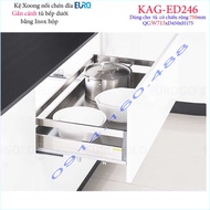[HCM]Kệ xoong nồi Euro KAG-ED246-75cm inox hộp Kệ đựng chén bát-nồi xoong inox hộp âm tủ 75cm