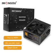 IWONGOU RM 450W Bộ Nguồn PC Đen Chơi Game ATX Máy Tính Để Bàn PSU Với Quạt Yên Tĩnh 120Mm Không Mô Đ