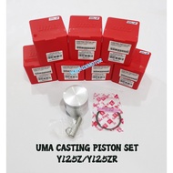 UMA RACING CASTING PISTON SET 62MM WITH MACHINING YAMAHA Y125 Y125Z Y125ZR 125Z 125ZR BLOCK ESPADA I