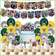 B4 ONE PIECE Theme kids birthday party decorations banner cake topper balloon set supplies 4B