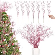 1Pcs 17 Inch Christmas Glitter Curly Ting Ting Branches Sticks Stems Decorative Vase Filler Branches