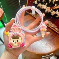 Cute Kirby Soft Silicone Charger Case Charger Cover Cable Protector for iPhone 40W Charger