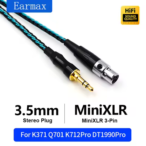 AKG Q701 K240S K712 K371 K245 DT1770PRO 1990PRO 8-strand single crystal silver plated blue black 3-p