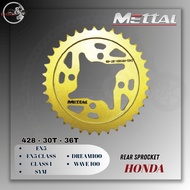 METTAL REAR SPROCKET - 428 FITMENT HONDA 30T > 36T