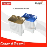 NEW SERIES MESIN CUCI 2 TABUNG 9KG POLYTRON PWM 9072 N/B ORIGINAL