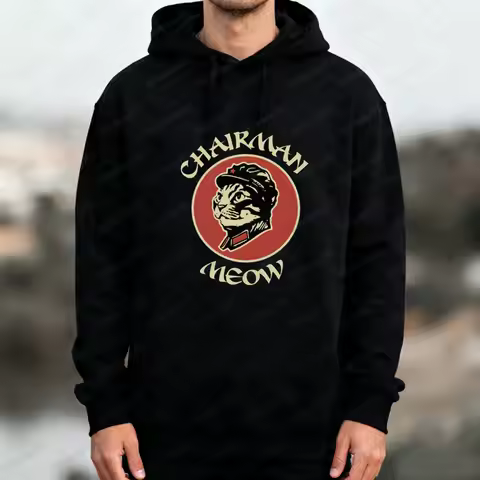 CHAIRMAN MEOW CAT Joke Pun Tshirt COMEDY PARODY MAO Funny Graphic Printed T-shirt Marxist Clothing M