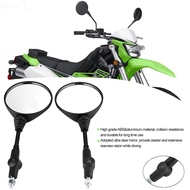 กระจกมองหลังมอเตอร์ไซค์ 2 ชิ้น แบบพับได้ ทรงกลม สำหรับแต่งรถ KLX250 KL250 อะไหล่แทนที่