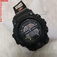 Casio G Spidey Digital Waterproof Shock Resistant WR30M Day Date Alarm KC All Black Resin Band Watch