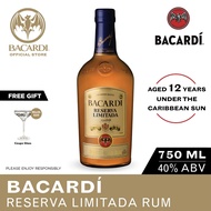 BACARDI Gran Reserva Limitada Rum - 750ml / 75cl, 40% ABV - Gluten Free Dark Rum Aged in Oak Barrels