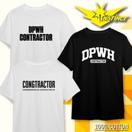 DPWH Contractor Quality Cotton (Adult & Kiddie Size) Kids Unisex Men Women T shirt