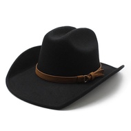 Four Seasons Cowboy Hats Jazz Caps For Women Woolen Western Curved Brim Cowgirl Accessories