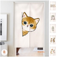 Ready Stock 2024 New Design Cute Door Curtain Japanese Style Long Doorway Curtain for Kitchen Living Room Thicken Short Partition Curtain Velcro