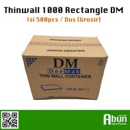 PROMO / TERMURAH Grosir! Thinwall DM 1000 ML Rectangle 500pcs TERBAIK