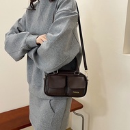 Women's Bag Solid Color Fashion Hand Holding Pillow Bag Textured Shoulder Messenger Bag