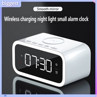 BGT_Small Alarm Clock LED Display Night Light Wireless Fast Charging Electronic Smart Digital Alarm Clock Dimmer for Bedroom