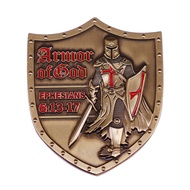 Full Armor of God EPH 6:13-17 Challenge Coin Shield of Faith Meaningful gift for military soldiers w