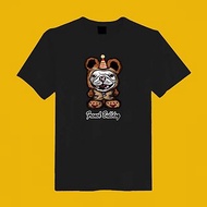 小熊 法鬥 狗 插畫 黑 短T 衣服 T恤 情侶裝 童裝 母子裝 女裝