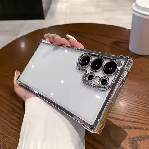 For Samsung Galaxy S22 S 22 21 Plus + Ultra Pro 5G S21 FE U S30 G991 G996 G998 Electroplated Four Co