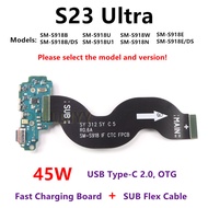 45W USB Charging Port Board For Samsung Galaxy S23 Ultra S918B S918E/DS S918N S918U Fast Charger Mot