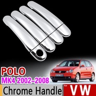 for VW POLO MK4 2002-2008 9n 9n3 Chrome Handle Cover Trim Set Volkswagen 2005 2006 2007 GTI Car Acce