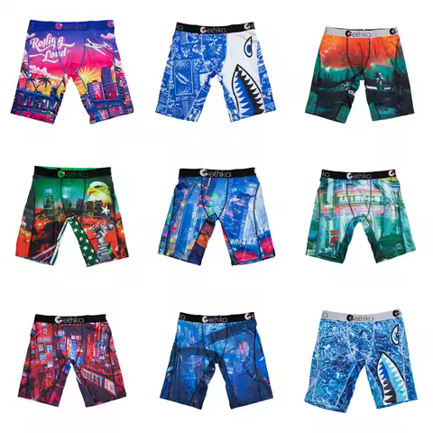 ETHIKA 1Pcs Men Underwear Boxers Breathable Mesh Crotch Man Underpants Plus Size L-3XL Mens Panties 