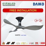 [FREE INSTALLATION] DAIKO Ganto 45"/52" DC Ceiling Fan (Dimmable) (with Tri-Color LED and Remote)(Smart Optional)