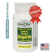 Ready Stocks, Geri Care Aspirin 81mg 300 Enteric Coated Tablets, Prain Reliever (NSAID) Made in USA