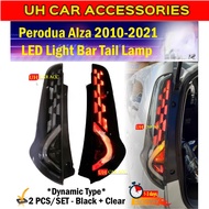 PERODUA ALZA 2010-2021 DYNAMIC LED LIGHT BAR TAIL LAMP TAILLAMP WITH RUNNING SIGNAL (BLACK + CLEAR )