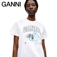 GanNi Women's Printed White Summer T-Shirt