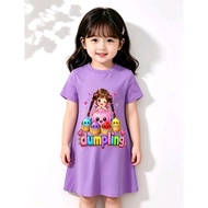 Girls' Short Sleeve Dress with Dumpling squishy Motif Girl 3-10 Years k.687