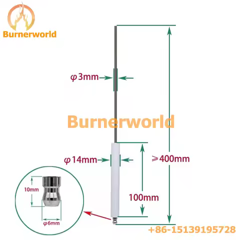 Customized diameter 8mm 10mm 12mm 14mm Electrode Boiler Burner Universal Ceramic Rod ignitor electro