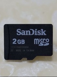 二手 Sandisk 2GB microSD 記憶卡 台灣製