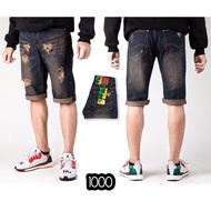 JpJeans Shorts Denim Jeans Men Three Quarter Long Rust Color Bleached Size 28-42 Good Sewing Zip Cro