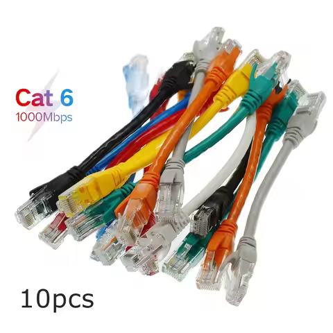 10pcs Short RJ45 Ethernet Cat6 Network Cable Cord 15cm 0.3m 0.5m Twisted Pair Patch Cord Internet UT
