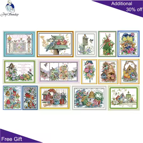 Joy Sunday Bird's Nest Home Decor, Cross Stitch C692 D110 D828 D853 DA047 DA178 DA518 DA572 DA574 F1