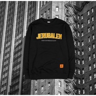 Jarusalem Noforty Sweater Bandung Distro - Jacket Noforty Sweater Crewneck Jerusalem Black Premium Q