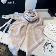 💜Chanel 絲絨山羊絨大圍巾