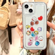 BTS Acrylic AirBag Phone Casing for Iphone15/16pro 14plus 13ProMax 7plus xsmax Soft Tranaparent bts2
