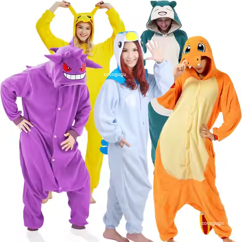 Pokemon Cosplay Costume Men Women Kigurumis Anime Onesie Hallween Carnival Party Outfit Gengar Pikac