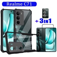For Realme C71 Acrylic Phone Case Realme C73 C75 C75X Tempered Glass Screen Protector and lens Film