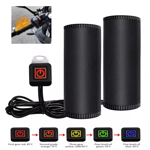 Motorcycle Heated Grips Pads 12V E-bike Hot Cover Handle Kit ATV Electric Heating Handlebar Warmer S