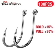 Mata Kail 100Pcs/Box AKAKUMA Pancing High Carbon Steel Stainless Barbed Fishing Hooks Durable Head