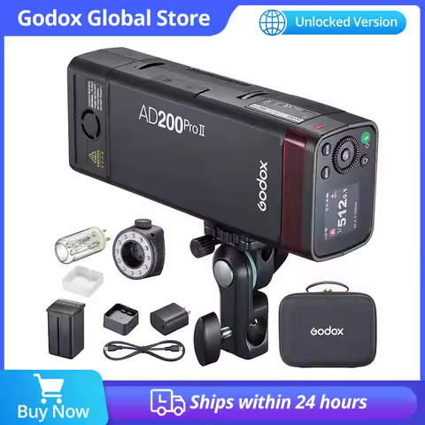 Godox 200W AD200PROII AD200PRO II TTL HSS 2.4G Wireless Camera Pocket Flash Compatible with X3 for N