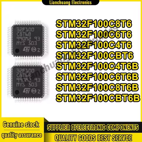 5PCS STM32F100C8T6 STM32F100C6T6 STM32F100C4T6 STM32F100CBT6 STM32F100CBT6B STM32F100C4T6B STM32F100