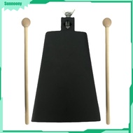 Sunnoony Iron Cowbell with 2 Sticks Hand Percussion Cowbell Professional Percussion Instrument for W