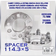 2PCs Wheel Spacer 5-Stud Lug PCD 114.3x5 Rim Kereta Tayar Tire Tyre Roda Kembara Exora Perdana X70 C
